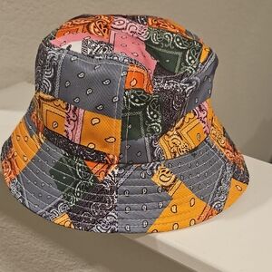 Colorful Patchwork Bucket Hat NWOT